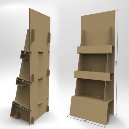 Display modular din carton pentru carti - Natur